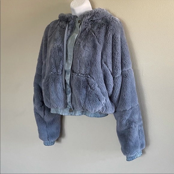 Free People Movement Love It Softly Hoodie Jacket in Blue/Grey NWOT - Picture 5 of 7